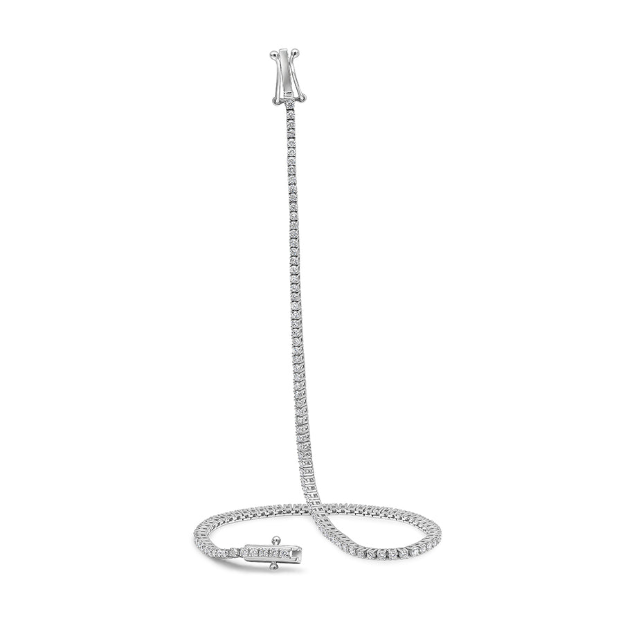 Claw-Set Round Diamond Tennis Bracelet, 1.20ct total