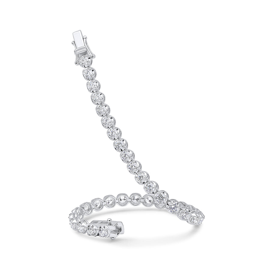 Claw-Set Round Diamond Tennis Bracelet, 7.00ct total