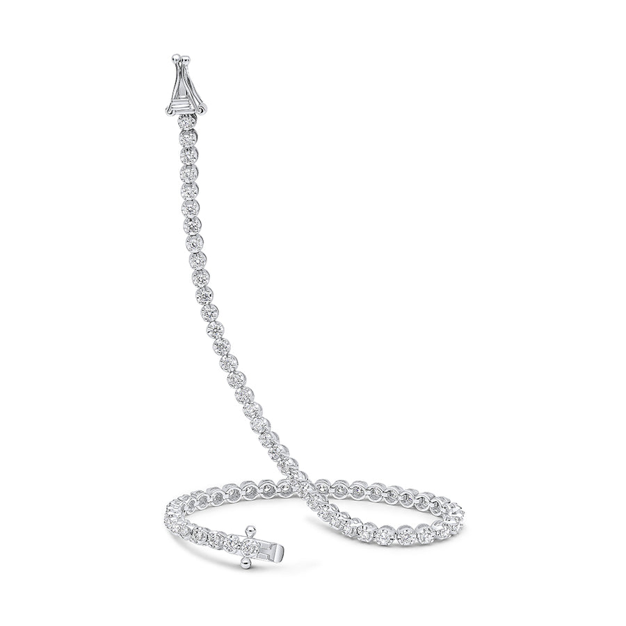 Claw-Set Round Diamond Tennis Bracelet, 1.40ct total