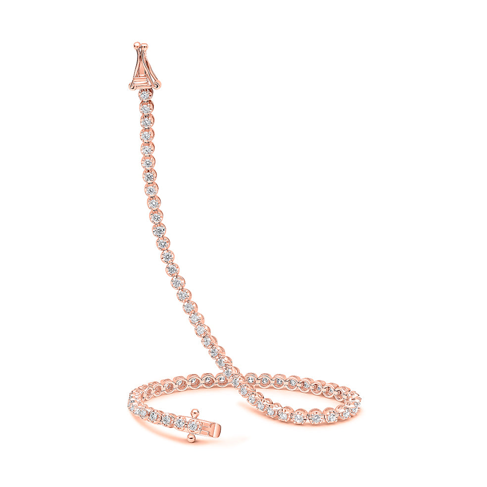 Claw-Set Round Diamond Tennis Bracelet, 1.40ct total in Rose Gold