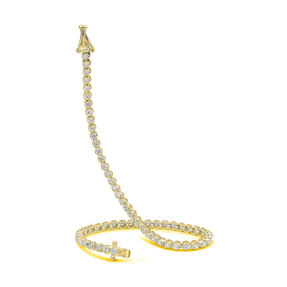 Claw-Set Round Diamond Tennis Bracelet, 1.40ct total in Yellow Gold
