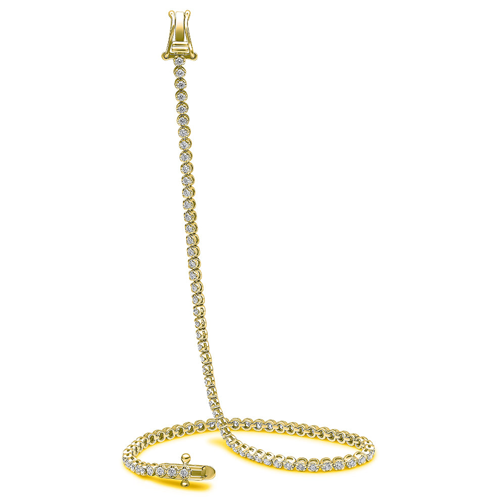 Claw-Set Round Diamond Tennis Bracelet, 0.85ct total in Yellow Gold
