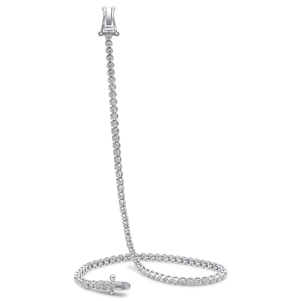Claw-Set Round Diamond Tennis Bracelet, 0.85ct total
