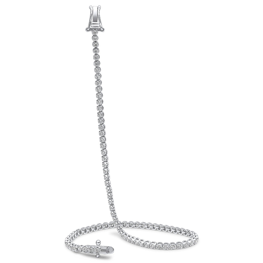 Claw-Set Round Diamond Tennis Bracelet, 0.85ct total