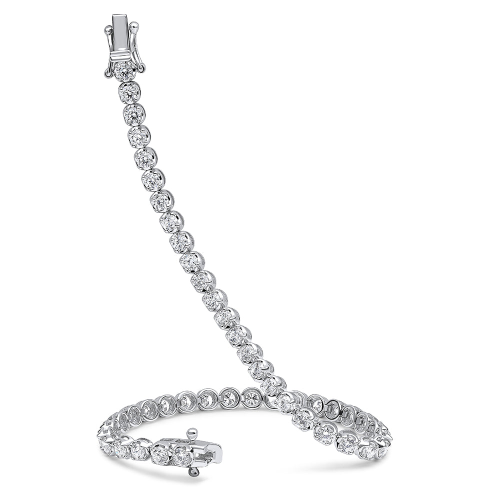 Claw-Set Round Diamond Tennis Bracelet, 4.00ct total
