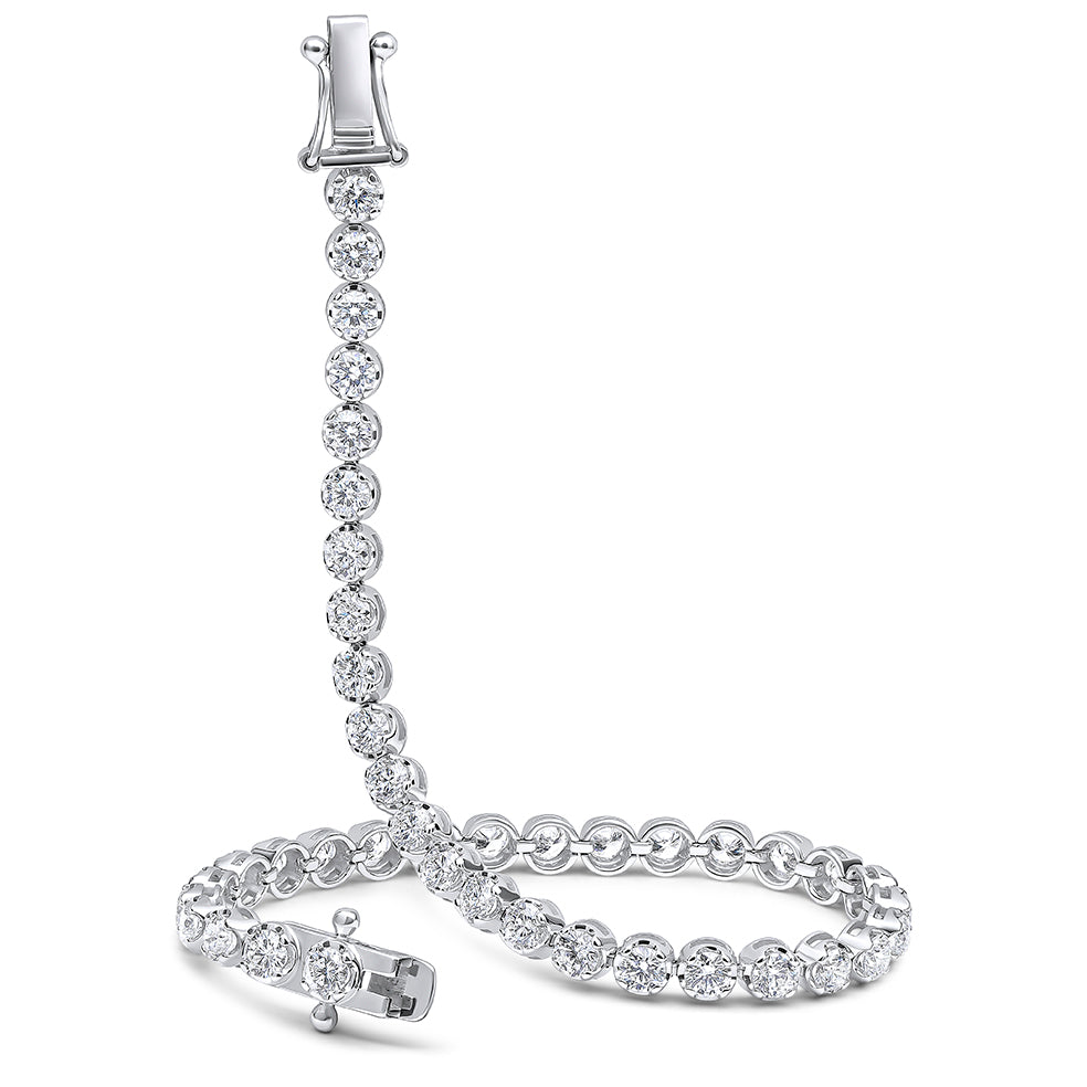 Claw-Set Round Diamond Tennis Bracelet, 5.50ct total
