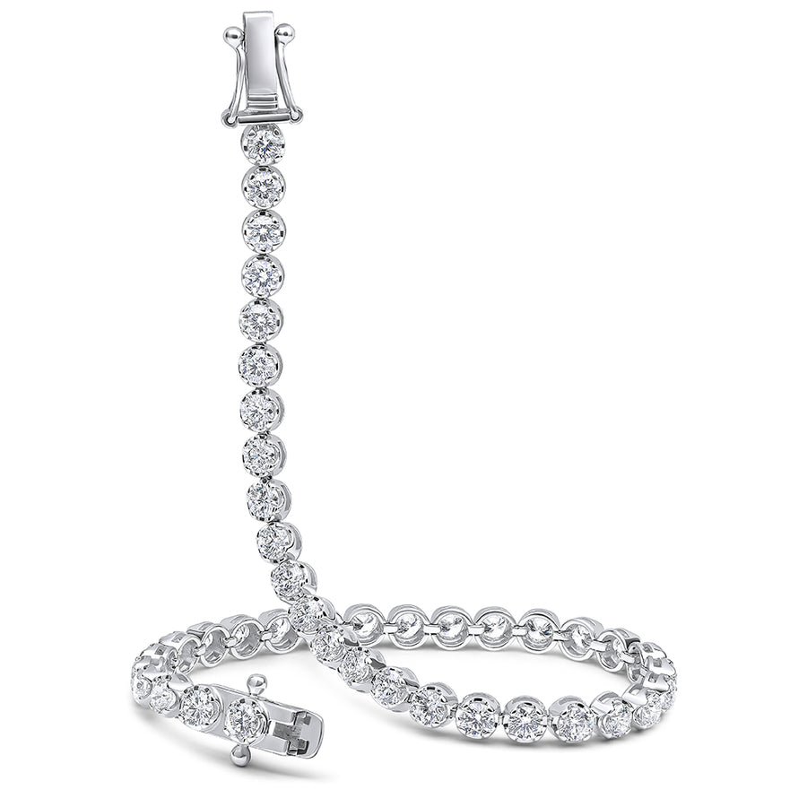 Claw-Set Round Diamond Tennis Bracelet, 5.50ct total