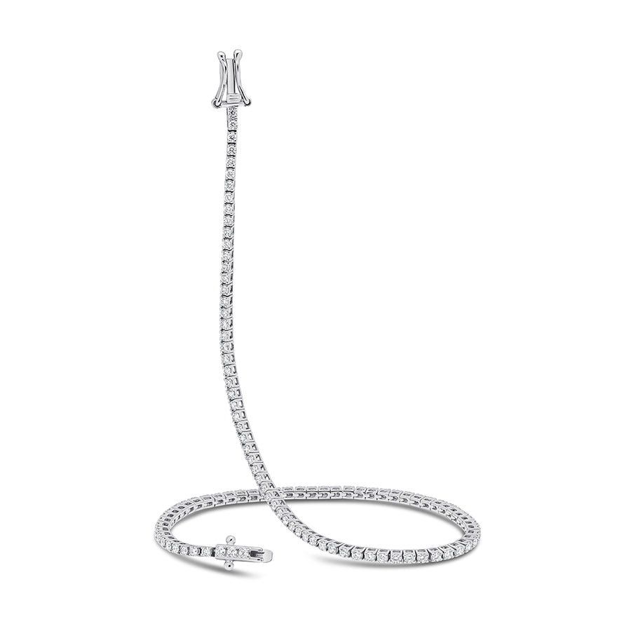 Claw-Set Round Diamond Tennis Bracelet, 1.00ct total