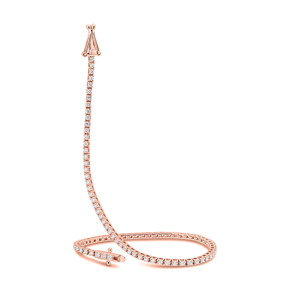 Claw-Set Round Diamond Tennis Bracelet, 1.25ct total in Rose Gold