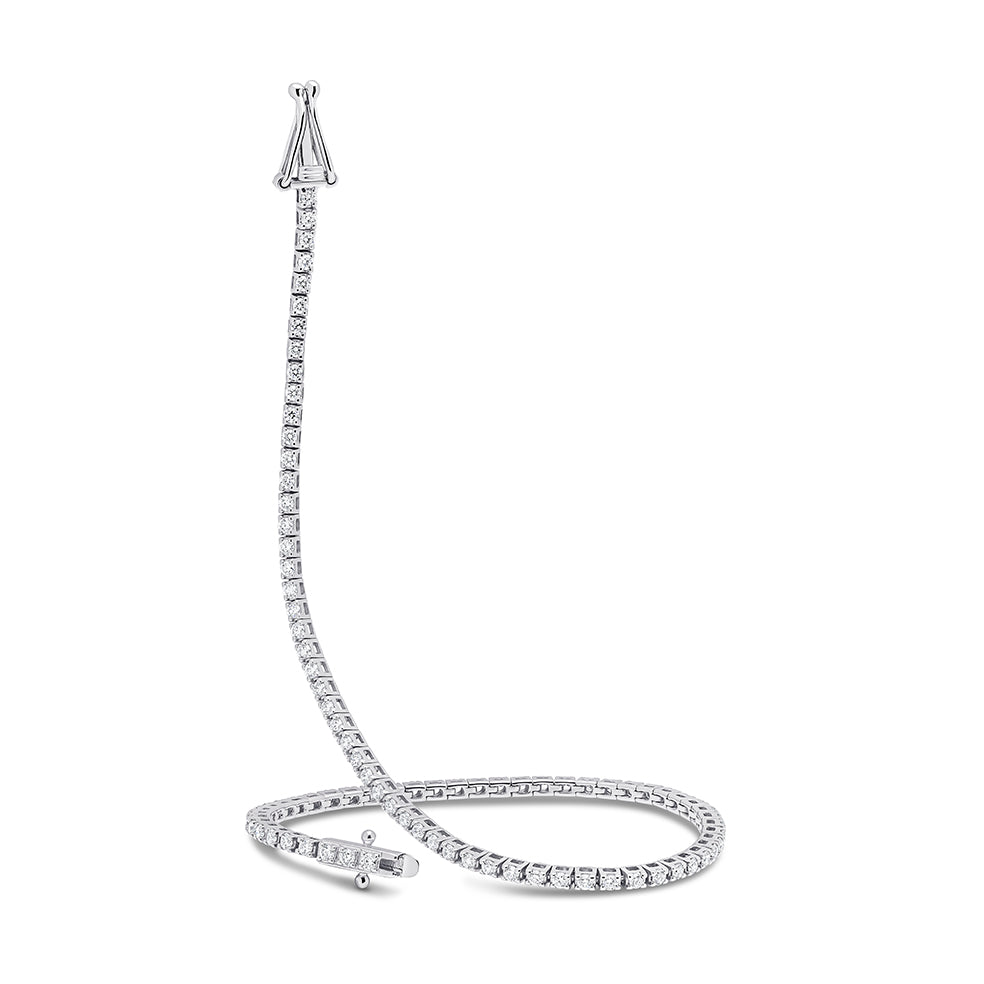 Claw-Set Round Diamond Tennis Bracelet, 1.25ct total
