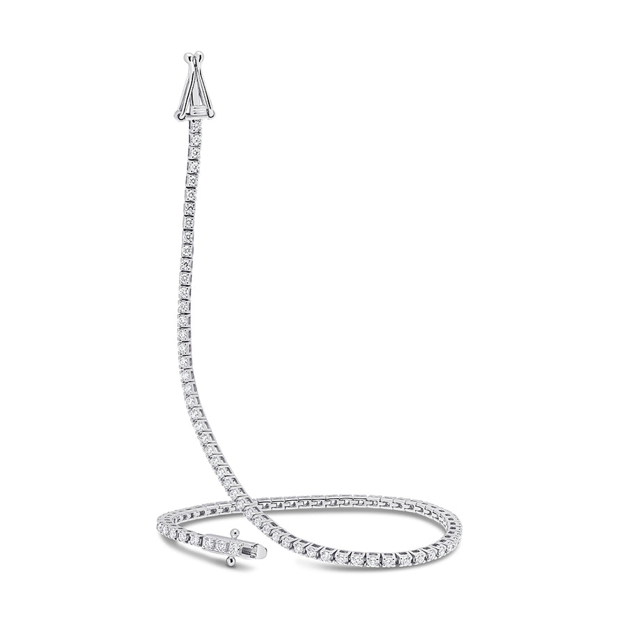 Claw-Set Round Diamond Tennis Bracelet, 1.25ct total