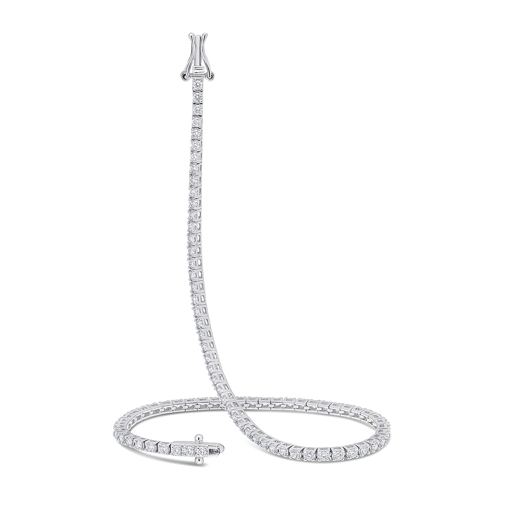 Claw-Set Round Diamond Tennis Bracelet, 1.50ct total