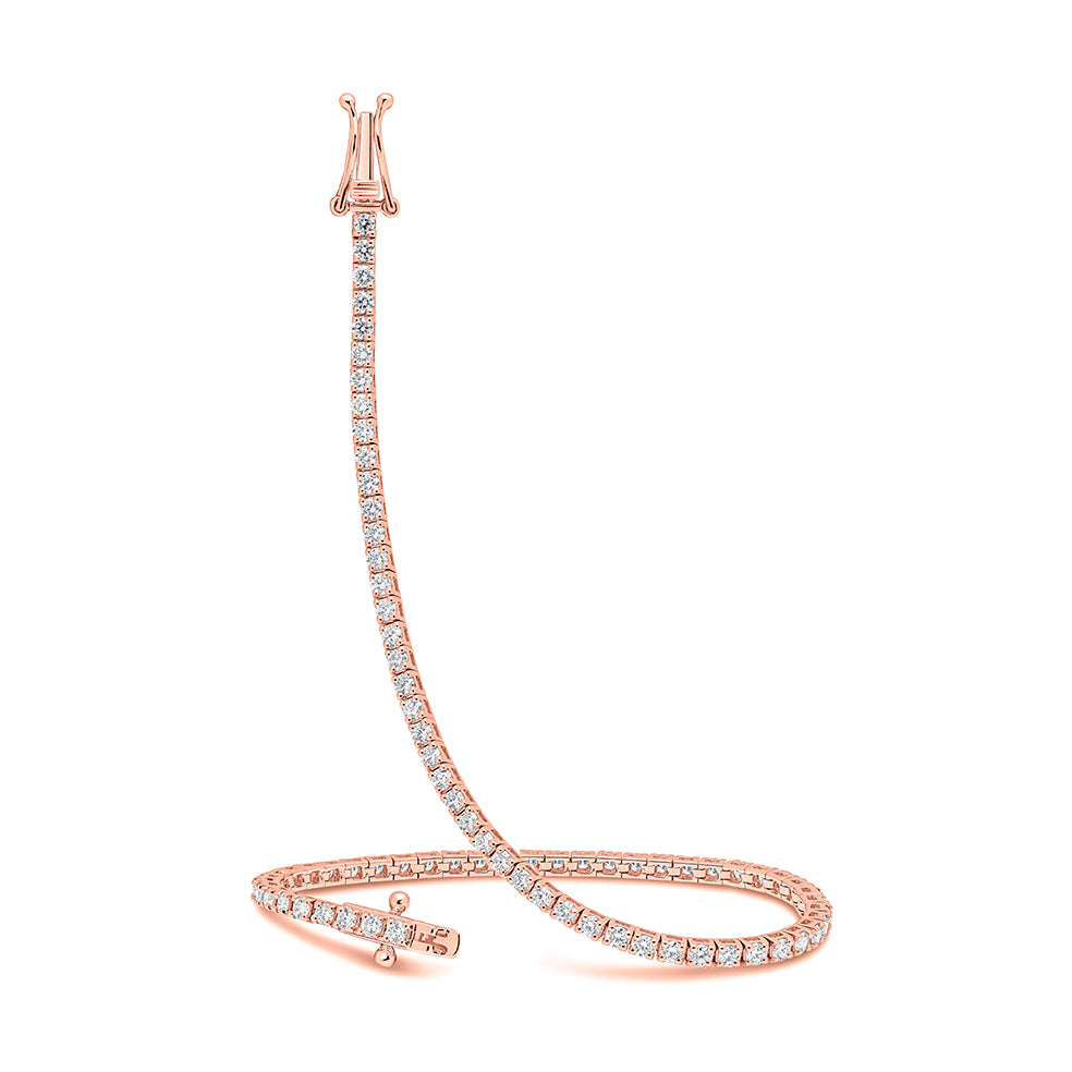 Claw-Set Round Diamond Tennis Bracelet, 2.00ct total in Rose Gold