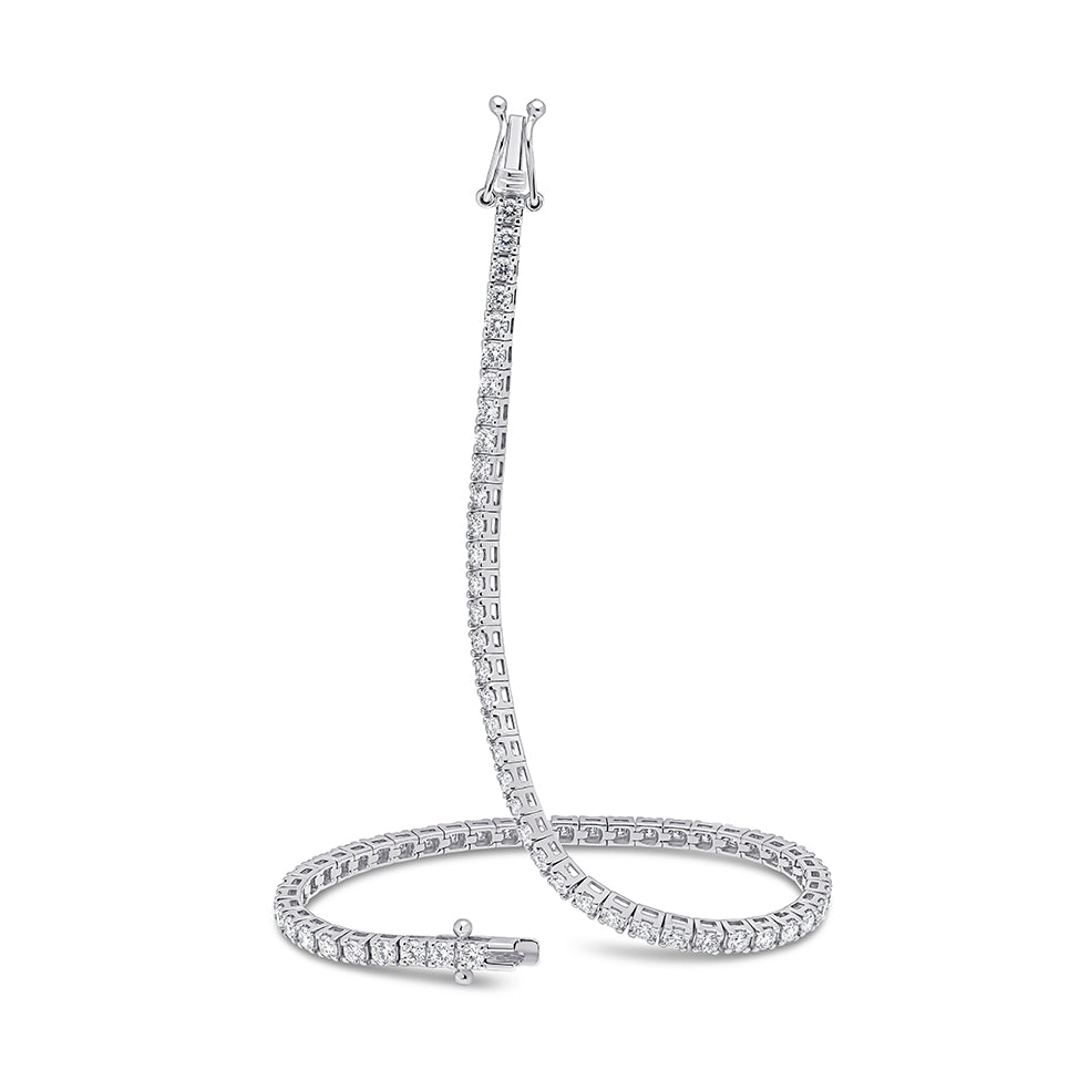 Claw-Set Round Diamond Tennis Bracelet, 2.50ct total