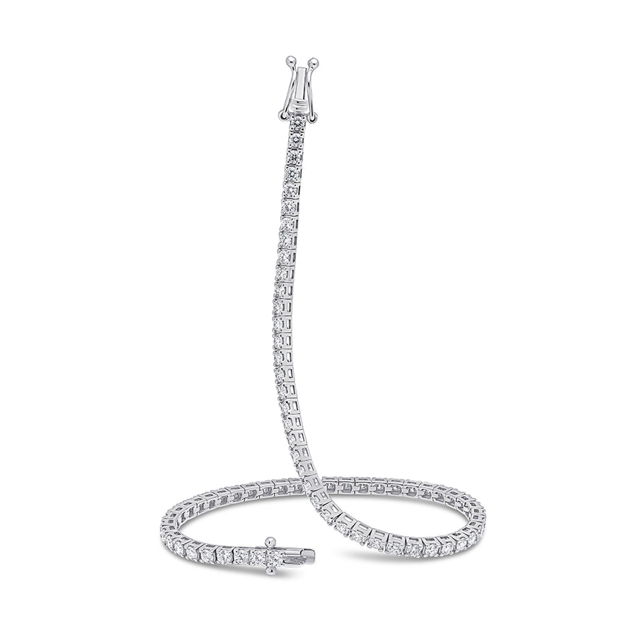 Claw-Set Round Diamond Tennis Bracelet, 2.50ct total