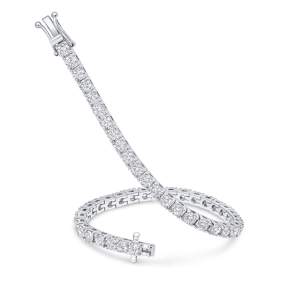 Claw-Set Round Diamond Tennis Bracelet, 6.50ct total