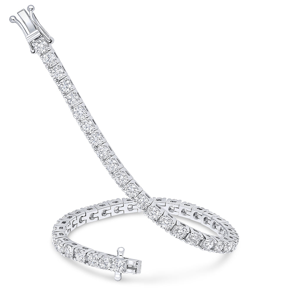 Claw-Set Round Diamond Tennis Bracelet, 7.00ct total