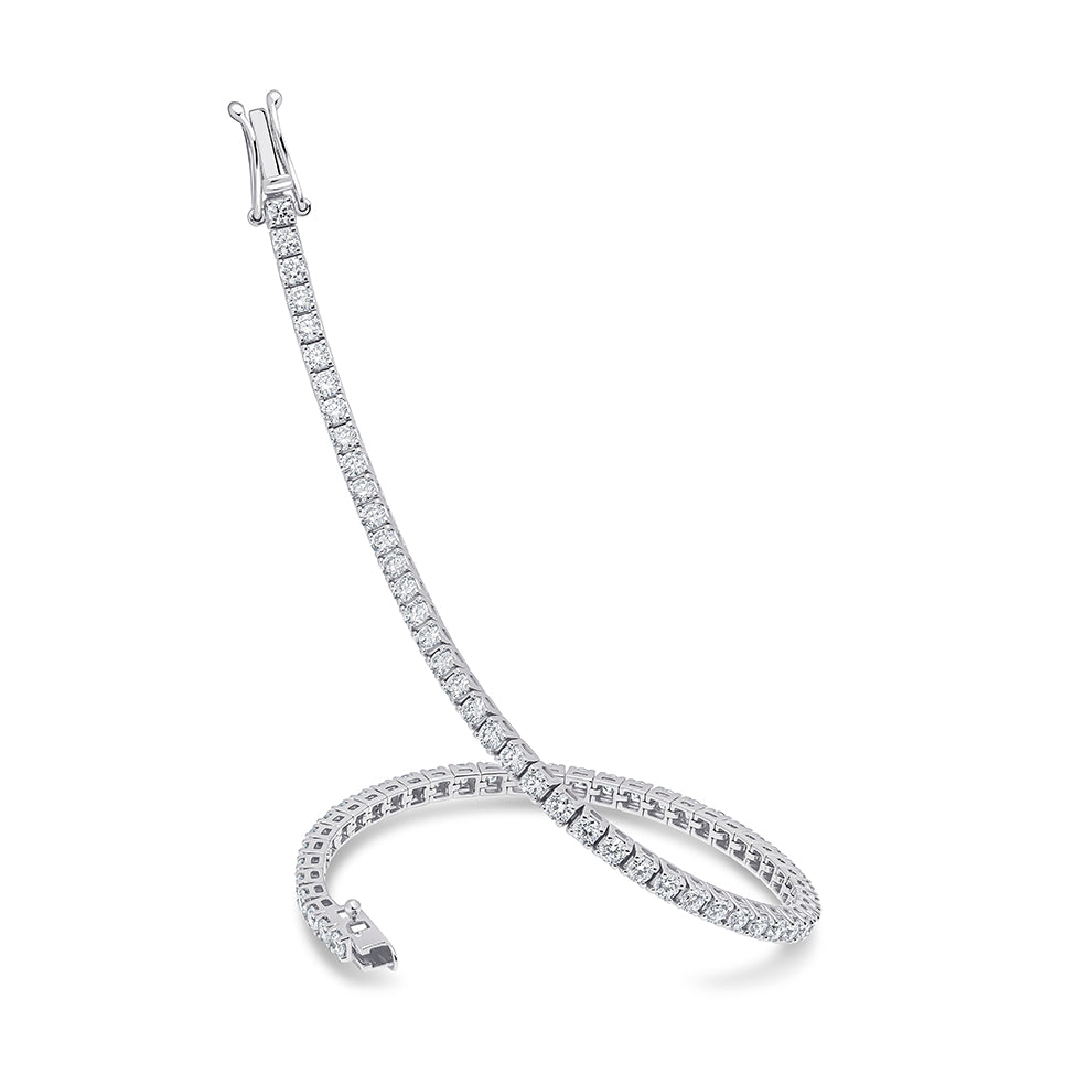 Claw-Set Round Diamond Tennis Bracelet, 3.00ct total