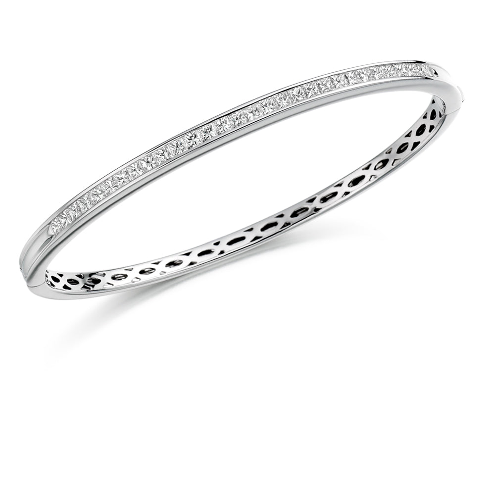 Channel-Set Princess-Cut Diamond Bangle, 2.00ct total