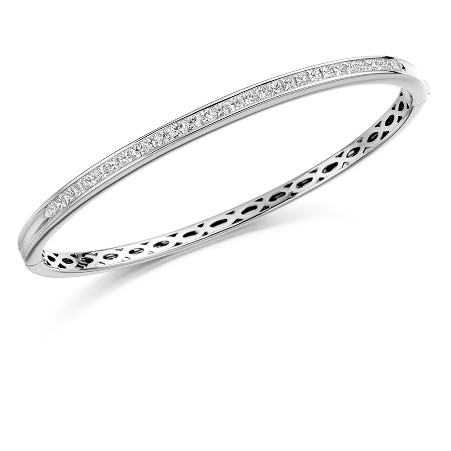 Channel-Set Princess-Cut Diamond Bangle, 2.00ct total
