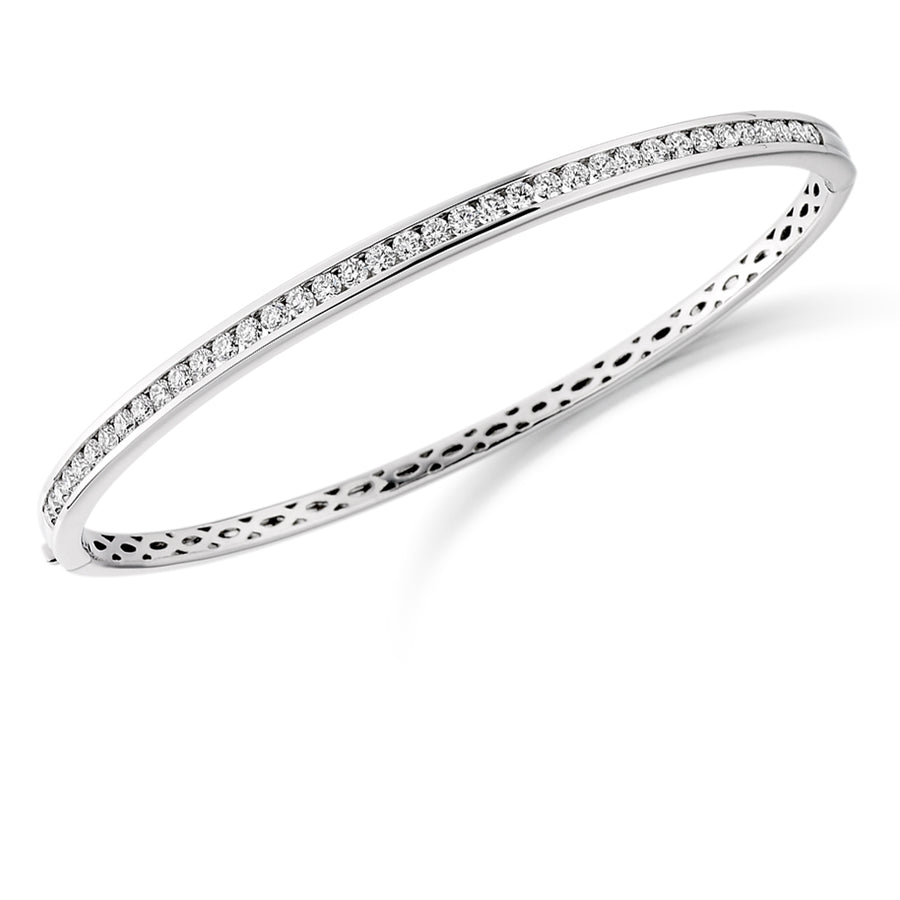 Channel-Set Round Diamond Bangle, 1.50ct total