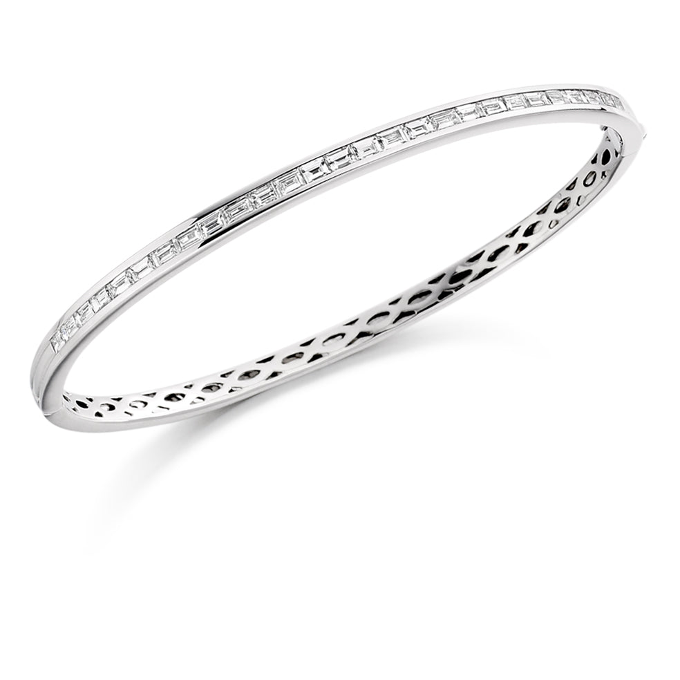Channel-Set Baguette Diamond Bangle, 1.50ct total