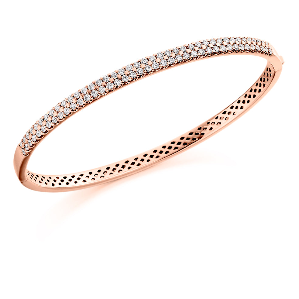Micro-Claw Round Diamond Bangle, 1.75ct total in Rose Gold