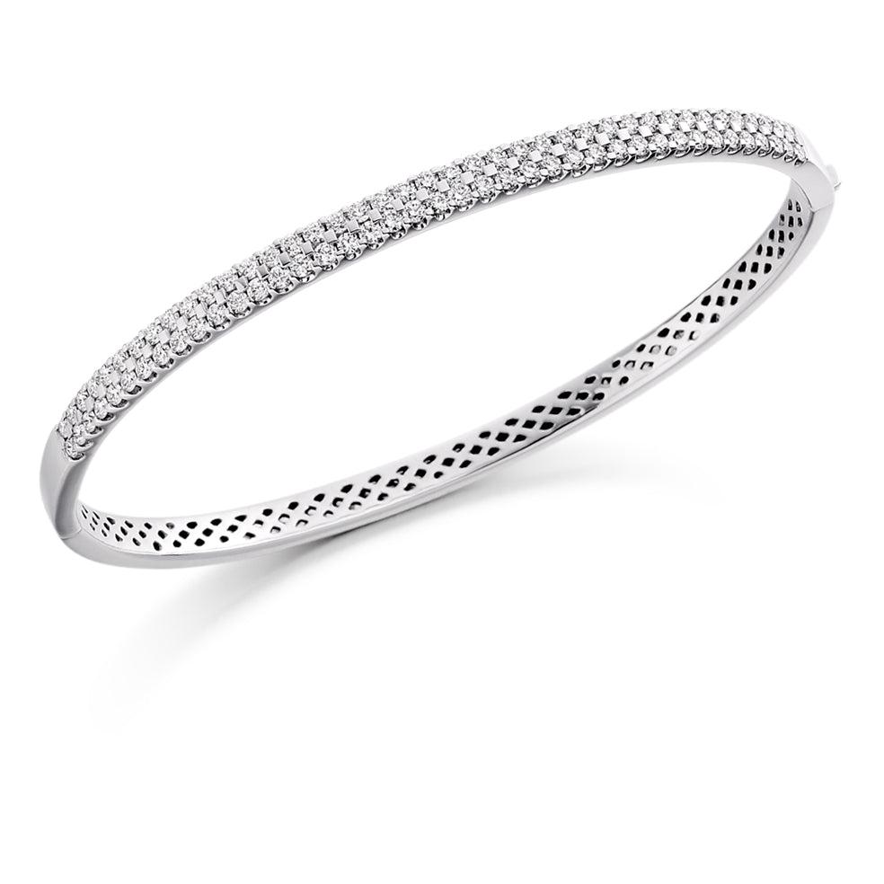 Micro-Claw Round Diamond Bangle, 1.75ct total