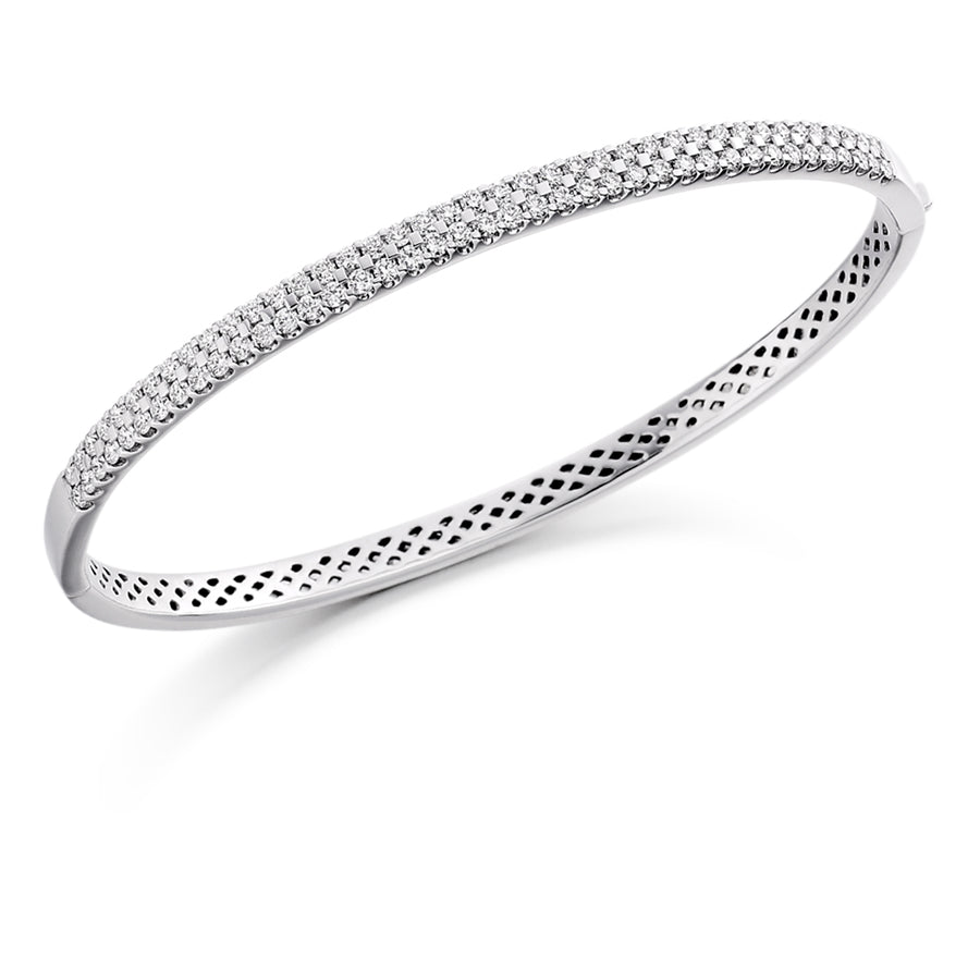 Micro-Claw Round Diamond Bangle, 1.75ct total