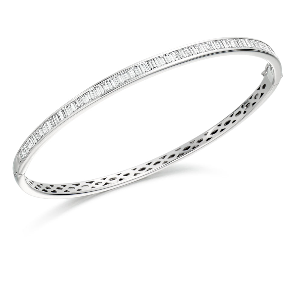 Channel-Set Baguette Diamond Bangle, 2.00ct total