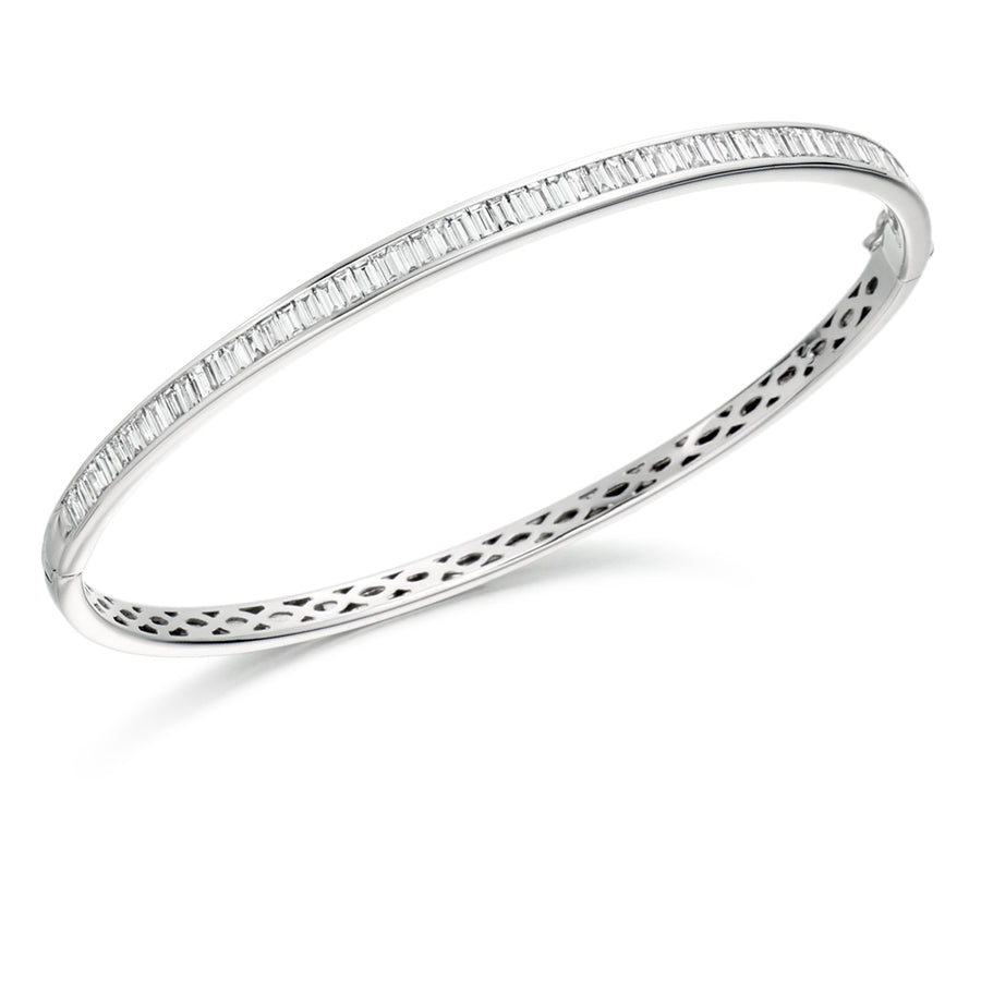 Channel-Set Baguette Diamond Bangle, 2.00ct total