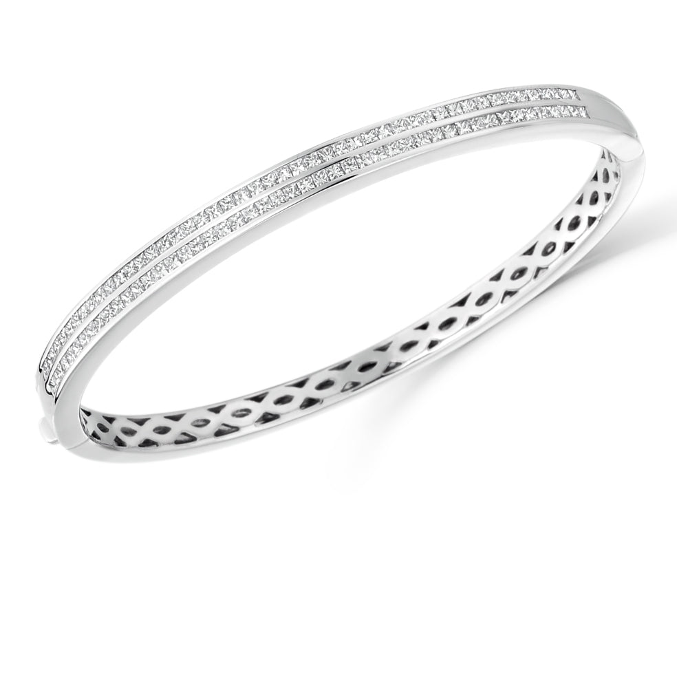 Channel-Set Princess-Cut Diamond Bangle, 2.50ct total
