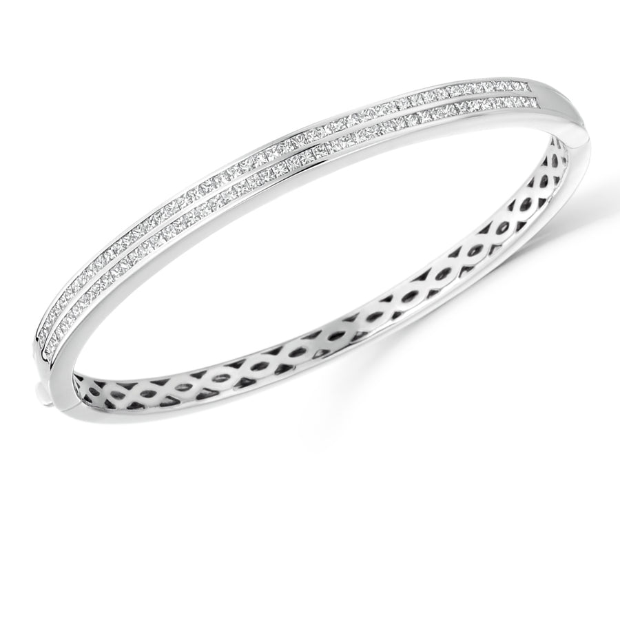 Channel-Set Princess-Cut Diamond Bangle, 2.50ct total