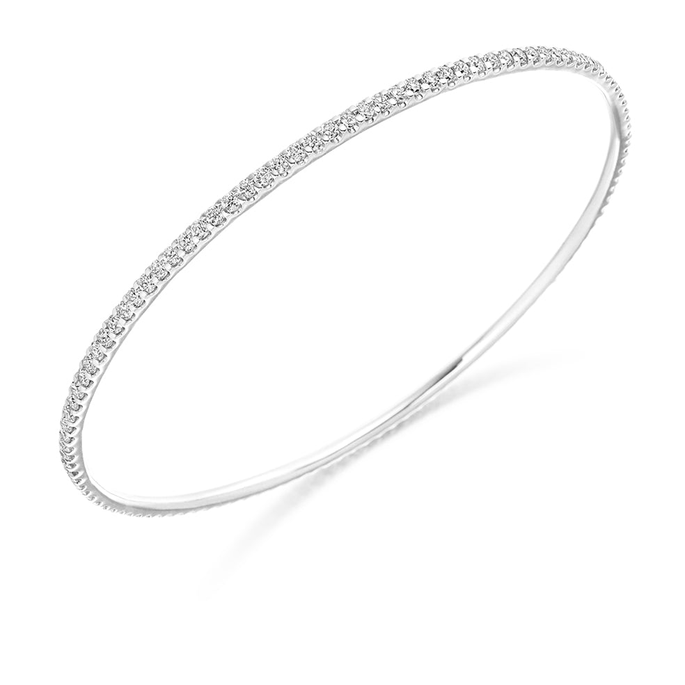Micro-Claw Round Diamond Bangle, 2.25ct total
