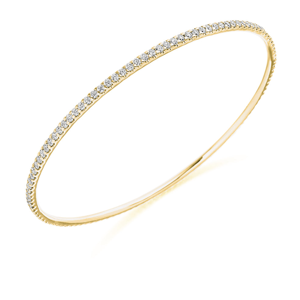 Micro-Claw Round Diamond Bangle, 2.25ct total in Yellow Gold