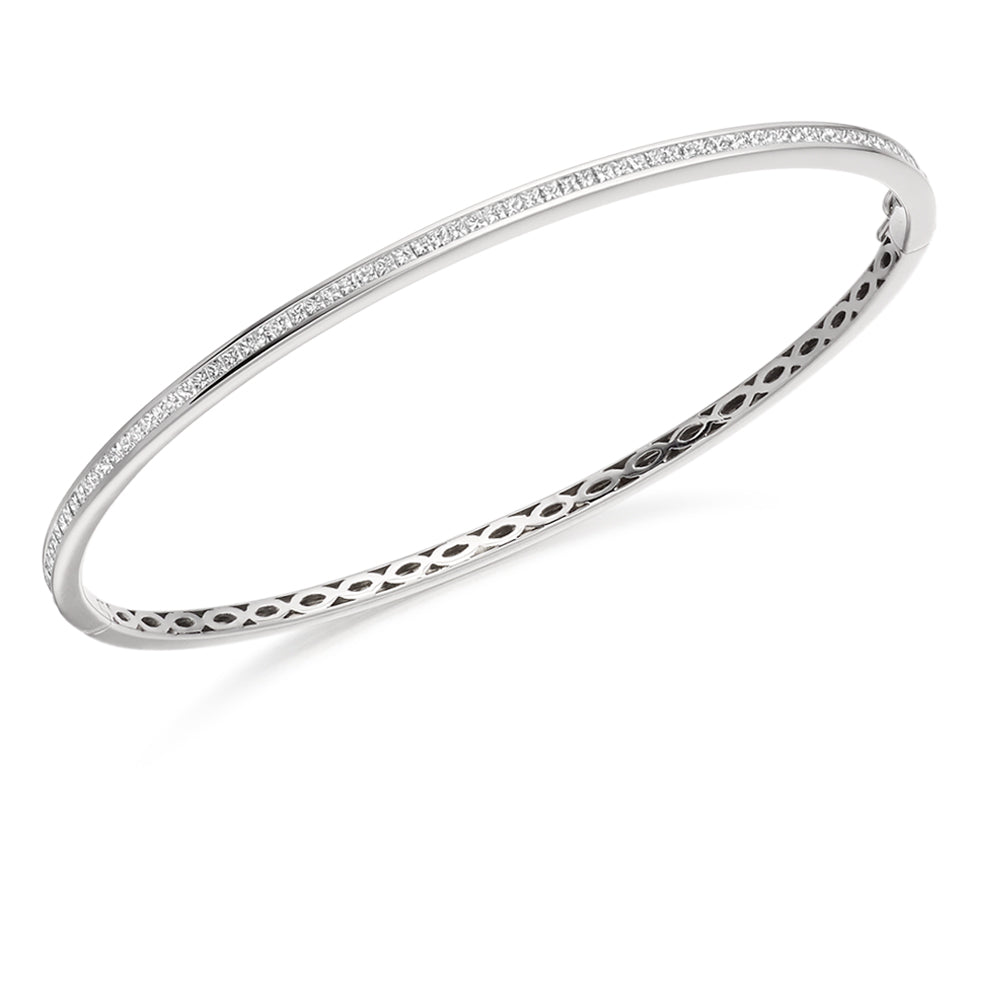 Channel-Set Princess-Cut Diamond Bangle, 1.00ct total