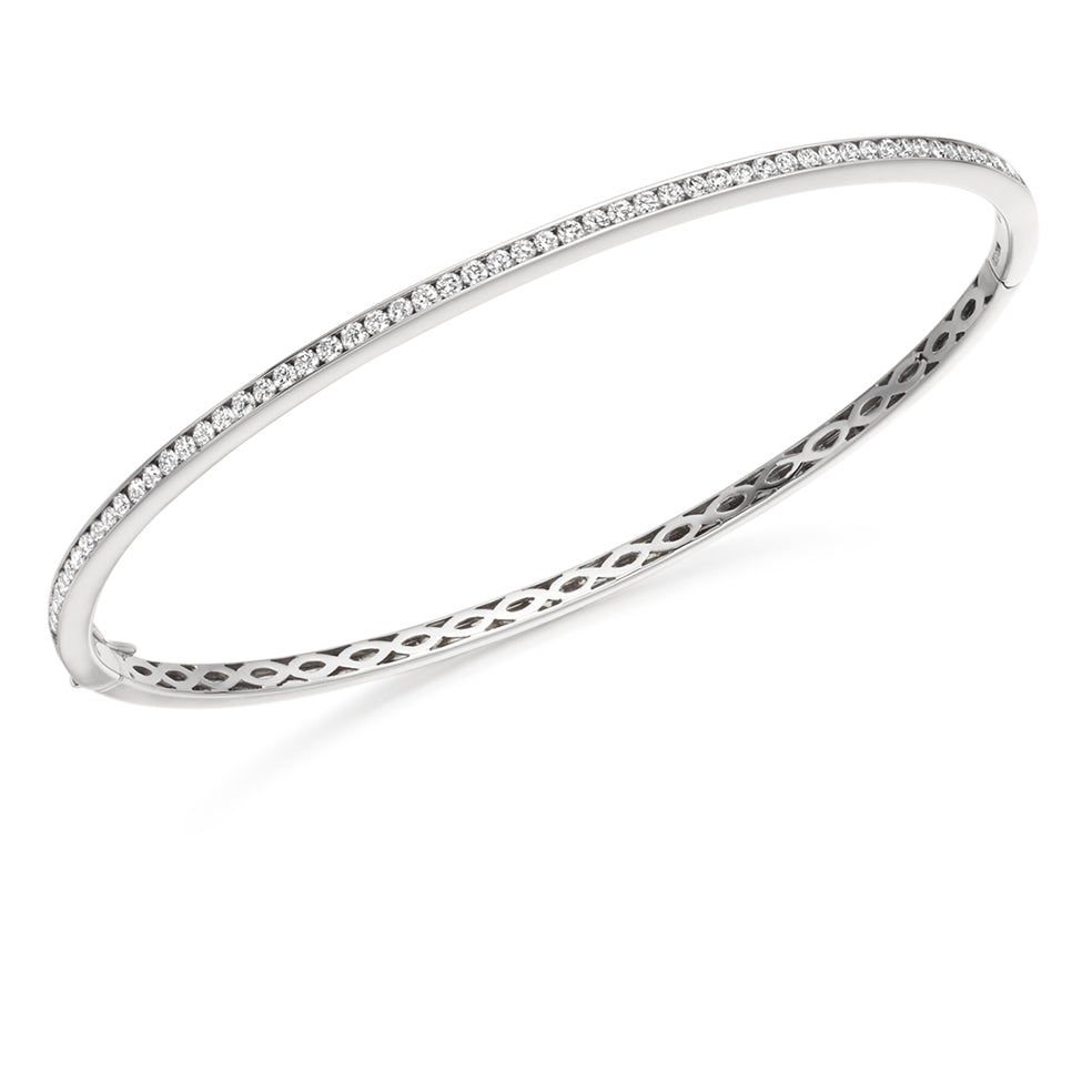 Channel-Set Round Diamond Bangle, 1.00ct total