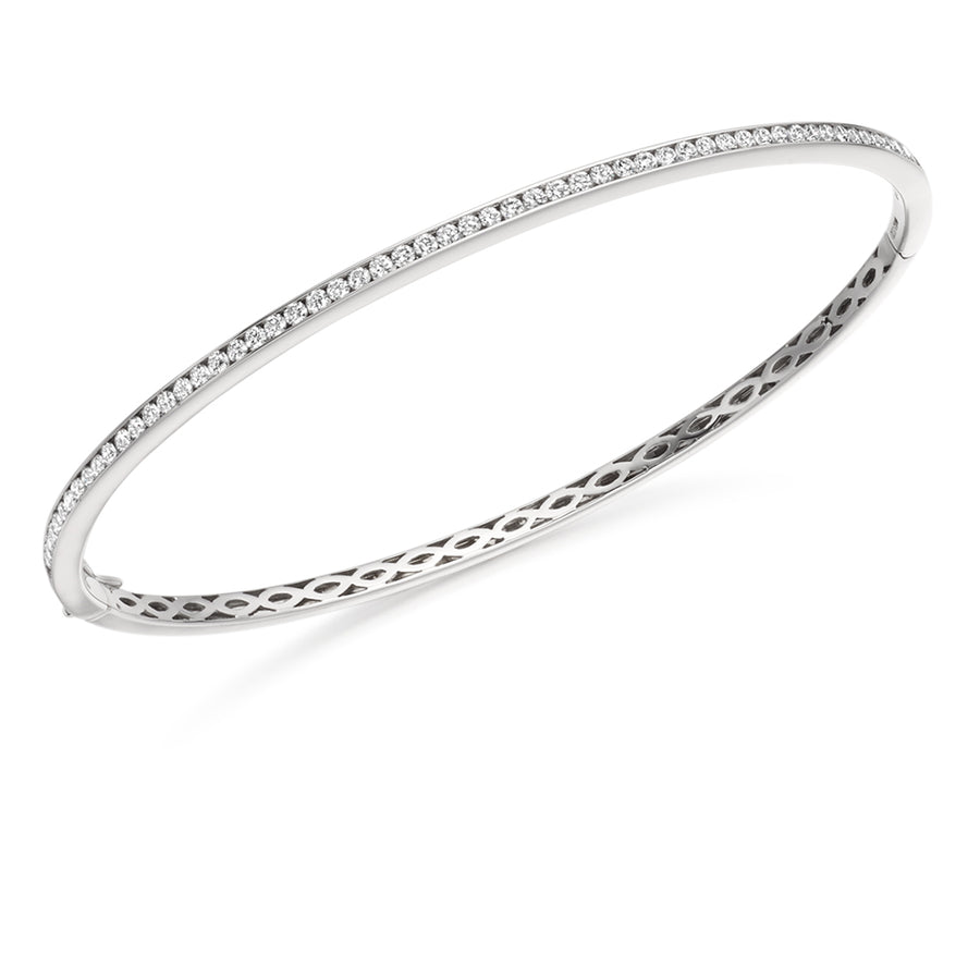Channel-Set Round Diamond Bangle, 1.00ct total