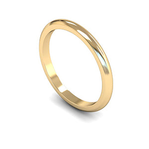 9ct Yellow Gold D-shape Wedding Ring 1.5mm - Medium Weight