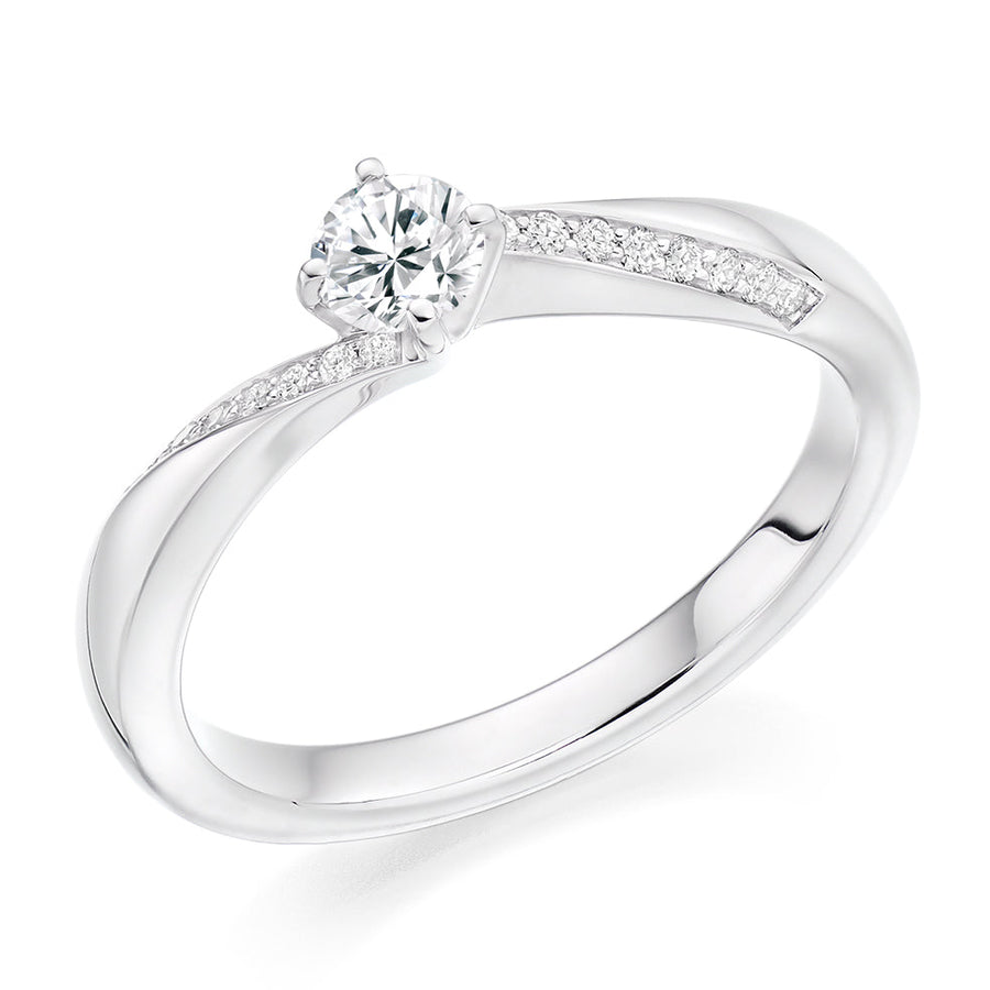 Grain-Set Solitaire Round Brilliant Engagement Ring 0.35ct