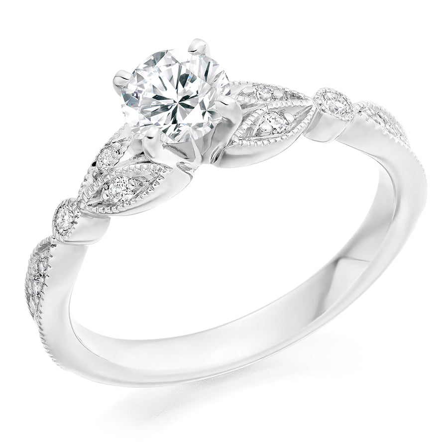 Grain-Set Solitaire Round Brilliant Engagement Ring 0.7ct