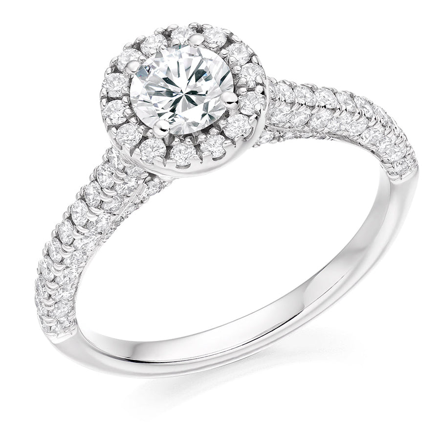 Classic Halo Round Brilliant Engagement Ring 1.5ct