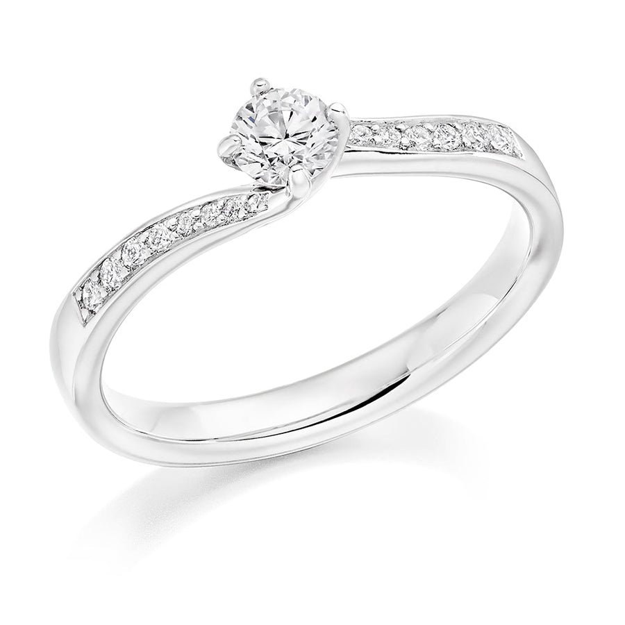 Grain-Set Solitaire Round Brilliant Engagement Ring 0.4ct