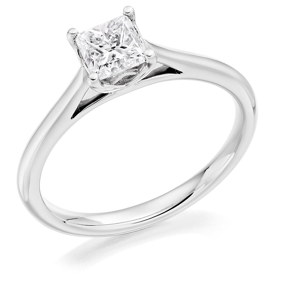 Traditional Solitaire Princess Cut Engagement Ring, 0.5ct