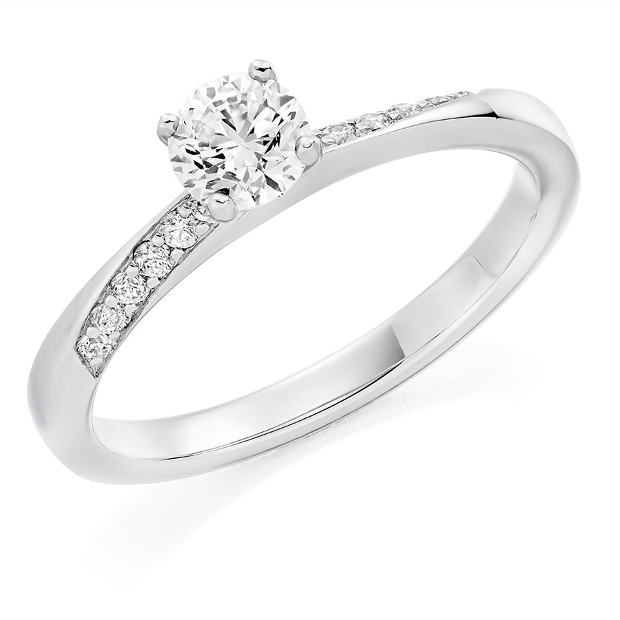 Grain-Set Solitaire Round Brilliant Engagement Ring, 0.4ct