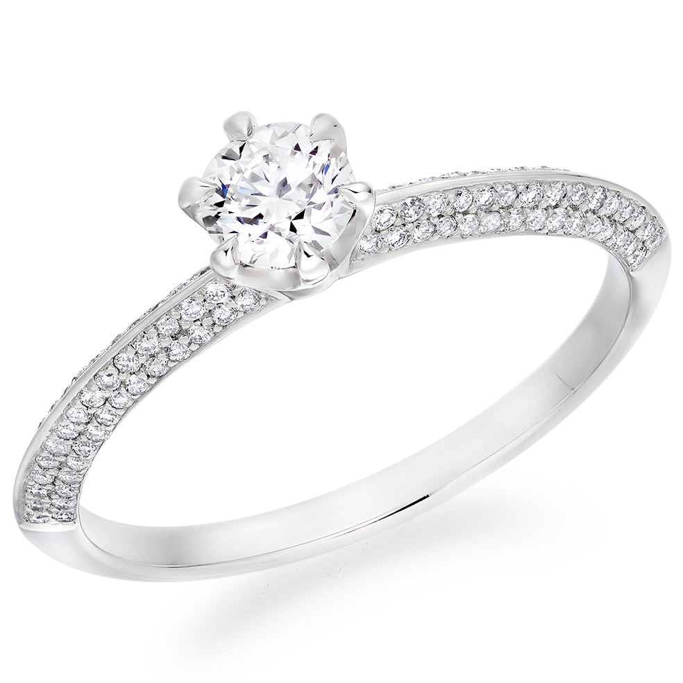 Grain-Set Solitaire Round Brilliant Engagement Ring, 0.33ct