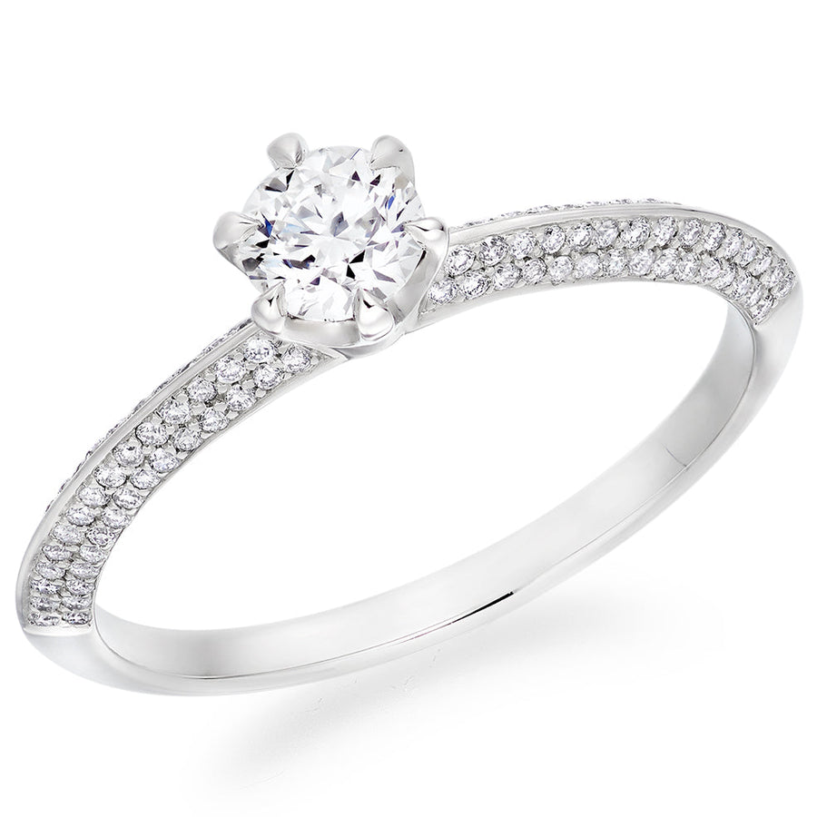 Grain-Set Solitaire Round Brilliant Engagement Ring, 0.33ct
