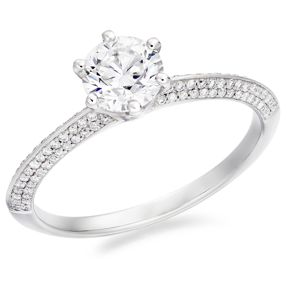 Grain-Set Solitaire Round Brilliant Engagement Ring