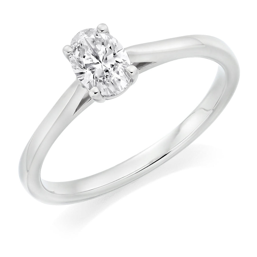 Traditional Solitaire Oval Cut Engagement Ring, 0.4ct