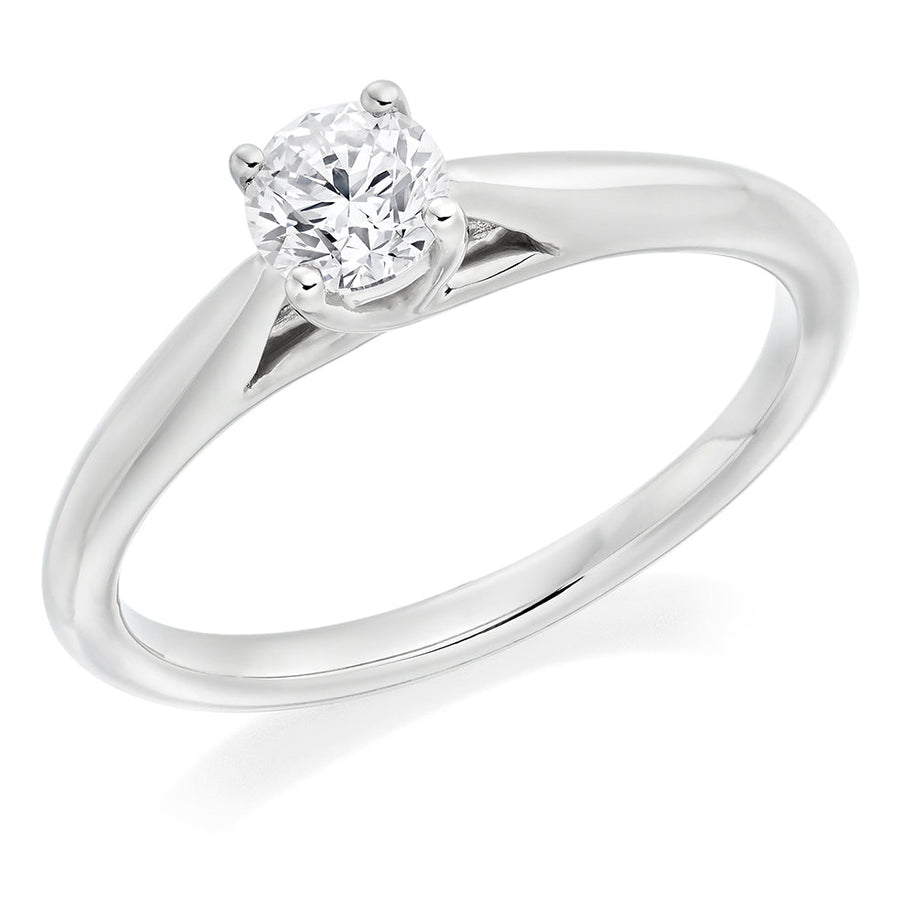 Classic Solitaire Round Brilliant Engagement Ring, 0.5ct